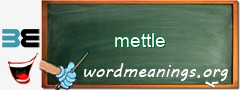 WordMeaning blackboard for mettle